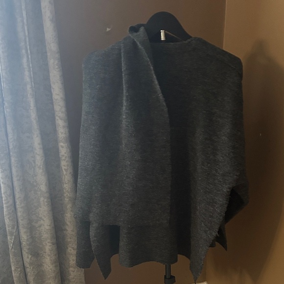 Dark Gray Women's Poncho - Picture 3 of 4